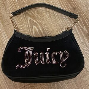 Juicy Couture black velour shoulder bag